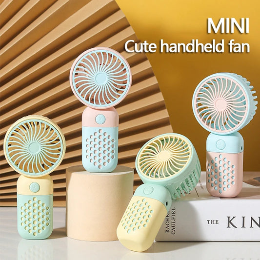 Handheld Mini Fan USB Rechargeable Portable Mute Small Electric Fan Student Dormitory Outdoor Travel Cooling Fan