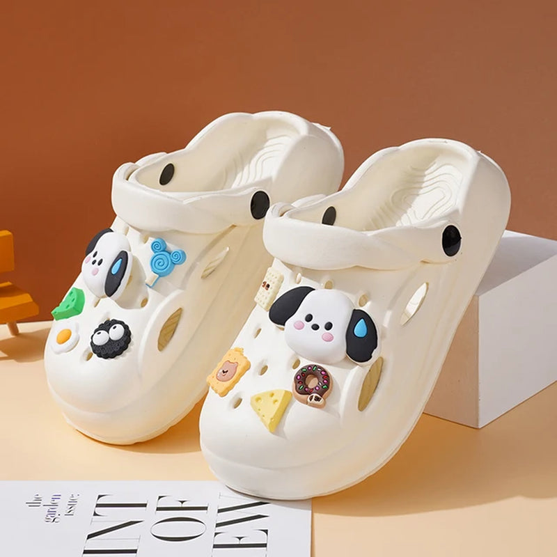 Summer Non-Slip 2024 New Slippers Female Baotou Cartoon Sports outside Wearing Male Soft Soled Sandals Children'S Crocs