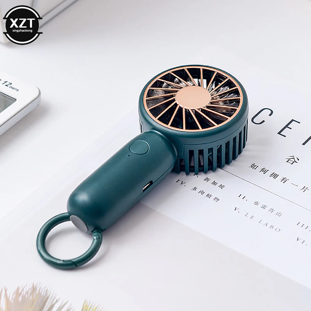 New Pocket Mini Handheld Fans Air Cooler Portable Hanging Carabiner Super Cool Wind Outdoor Fan USB Charging Small Personal Fans