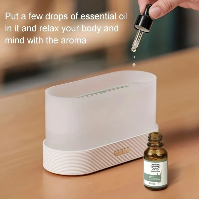 Portable Cool Mist Usb Led 3D Change Colors Fire Flame Aroma Essential Oil Diffuser Mini H2O Air Humidifier