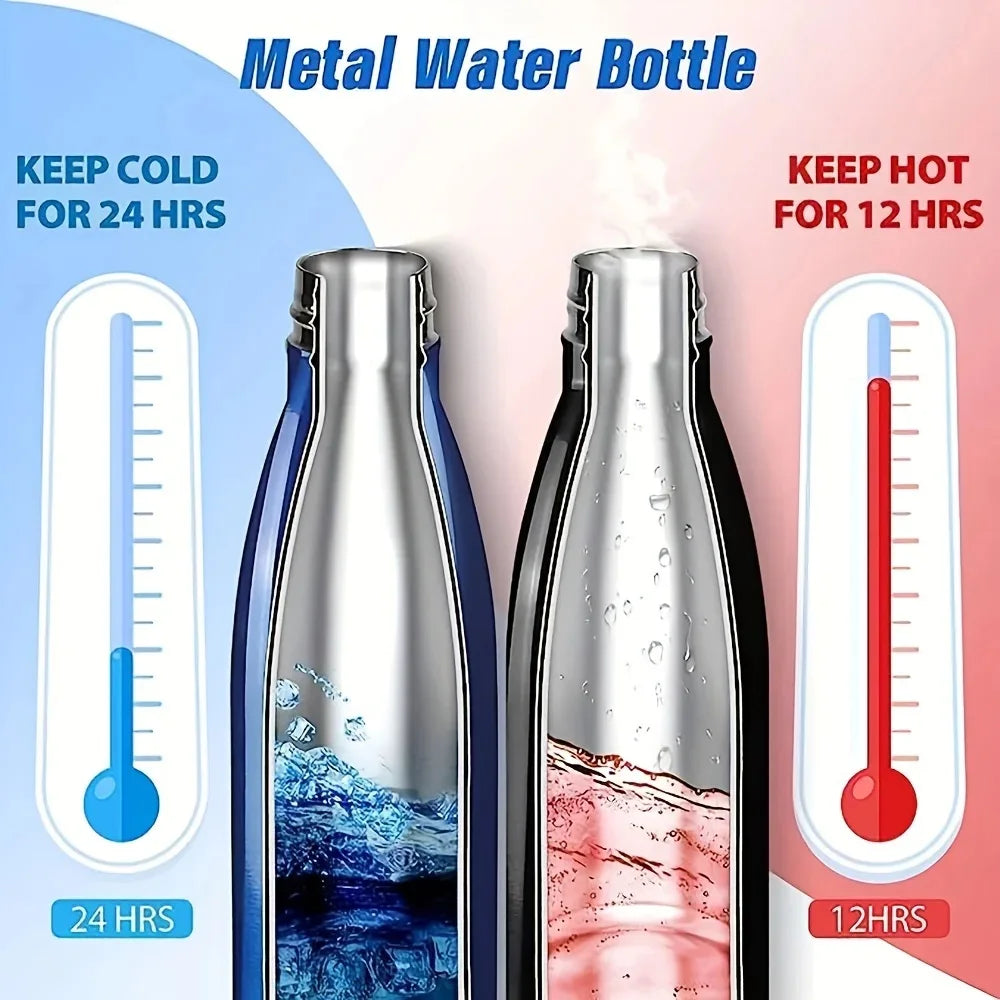 500/750Ml Stainless Steel Sports Water Cup Sports Kettle Single-Layer Double-Wall Thermal Insulation Vacuum Bottle