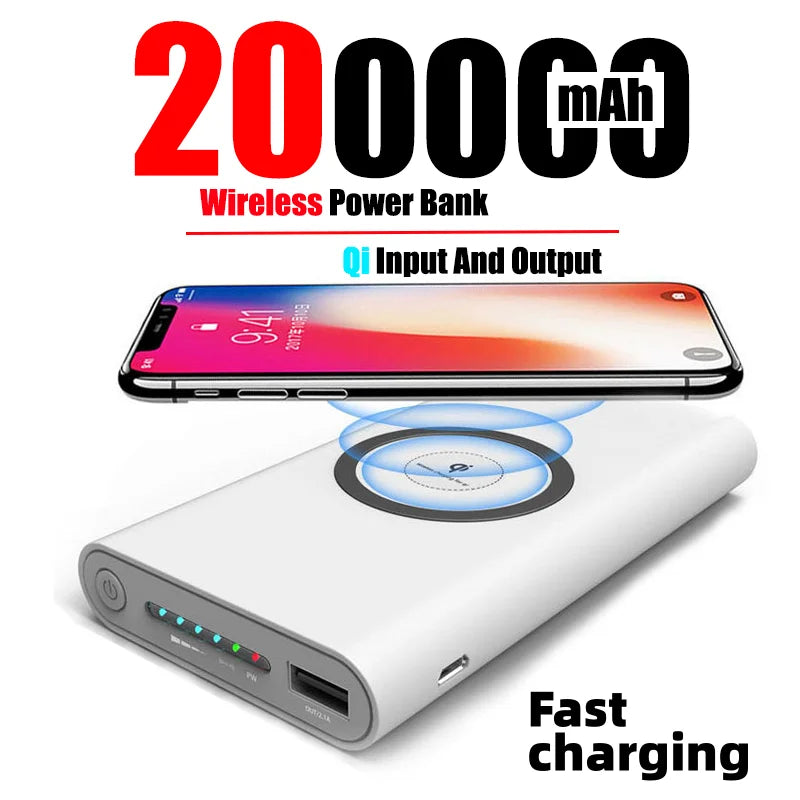 200000Mah Power Bank Ultra-Large Capacity Universal Wireless Fast Charging Power Bank Thin and Portable Free Shipping