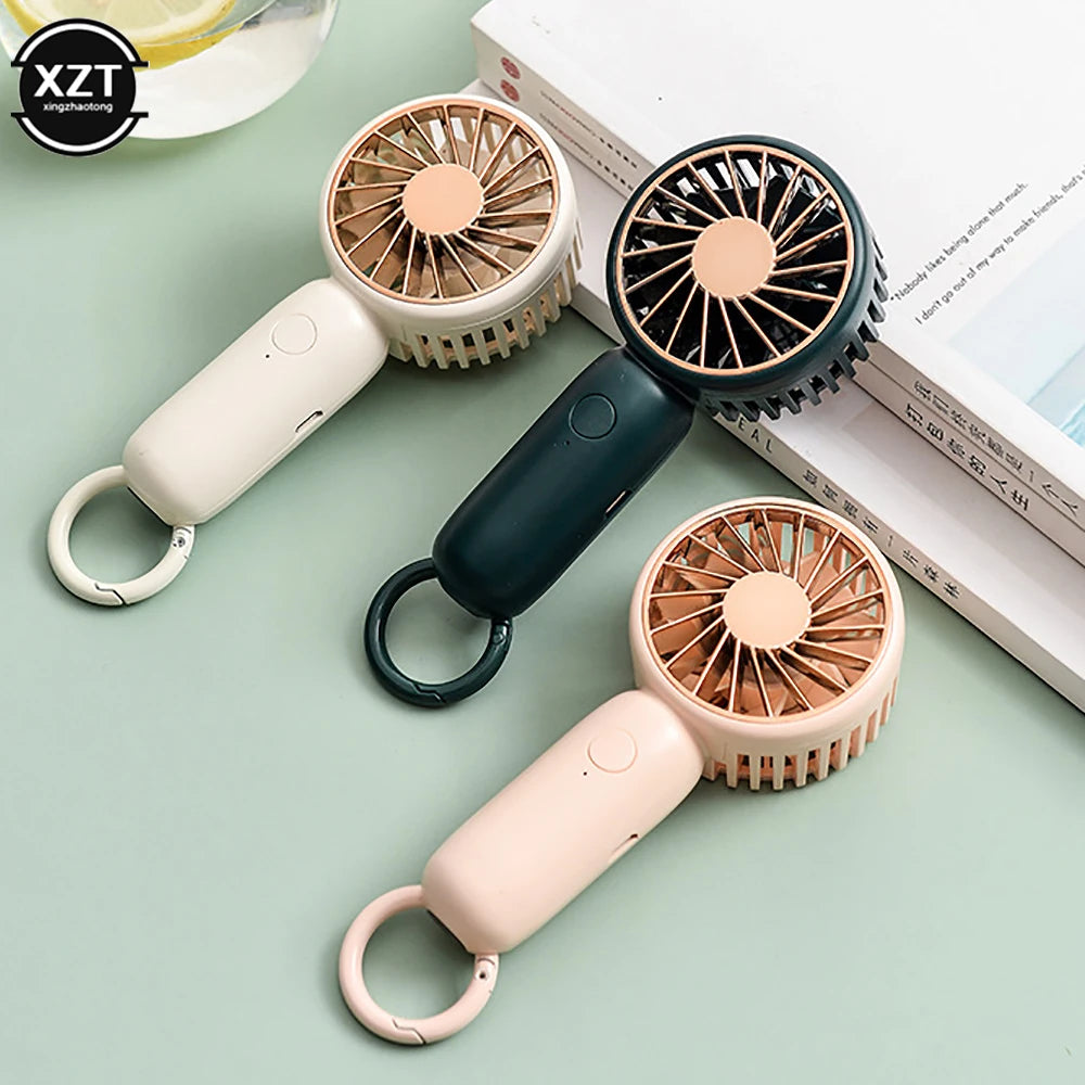 New Pocket Mini Handheld Fans Air Cooler Portable Hanging Carabiner Super Cool Wind Outdoor Fan USB Charging Small Personal Fans