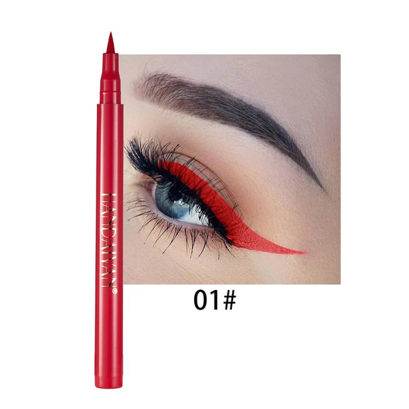 Waterproof Rainbow Matte Colorful Liquid Eye Liner Pencil White Pink Color Eyeliner Pen Makeup Make up Long-Lasting Cosmetics