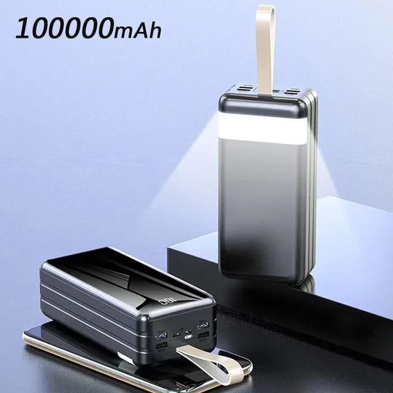 100000Mah Power Bank Large Capacity Fast Charging Mobile Power Supply Mobile Phone Accessories Backup Power Supply Free Shipping