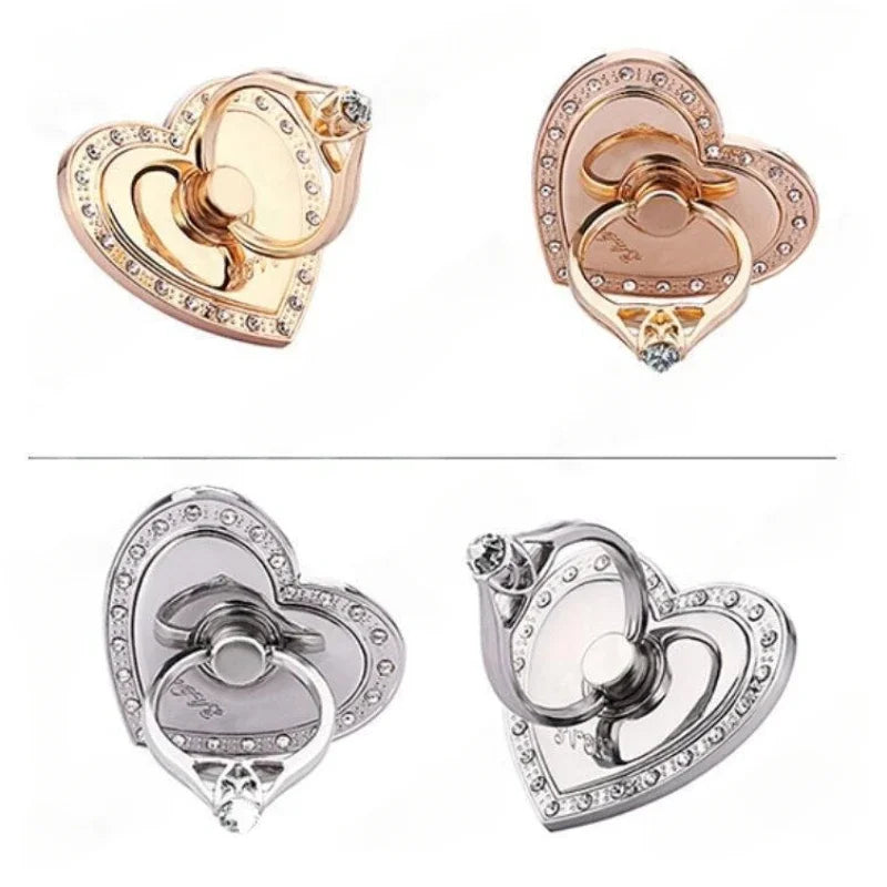 Heart-Shaped Diamond Mobile Phone Holder Phone Ring Holder Accessories