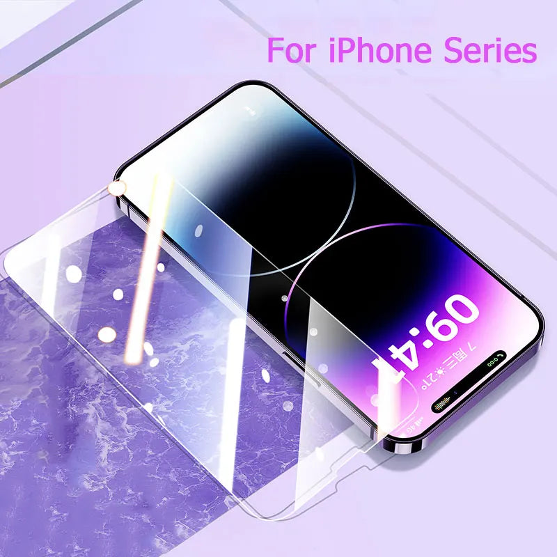 3Pcs Tempered Glass for  14 13 12 11 Pro Max Screen Protector for  7 8 15 plus 12Mini 13Mini SE X XS XR 14Pro Glass