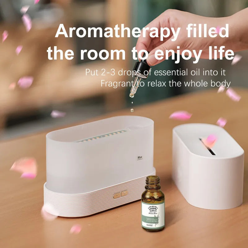 Portable Cool Mist Usb Led Change Color Room H2O Air Fire Flame Humidifier Aroma Essential Oil Diffuser Humidifier