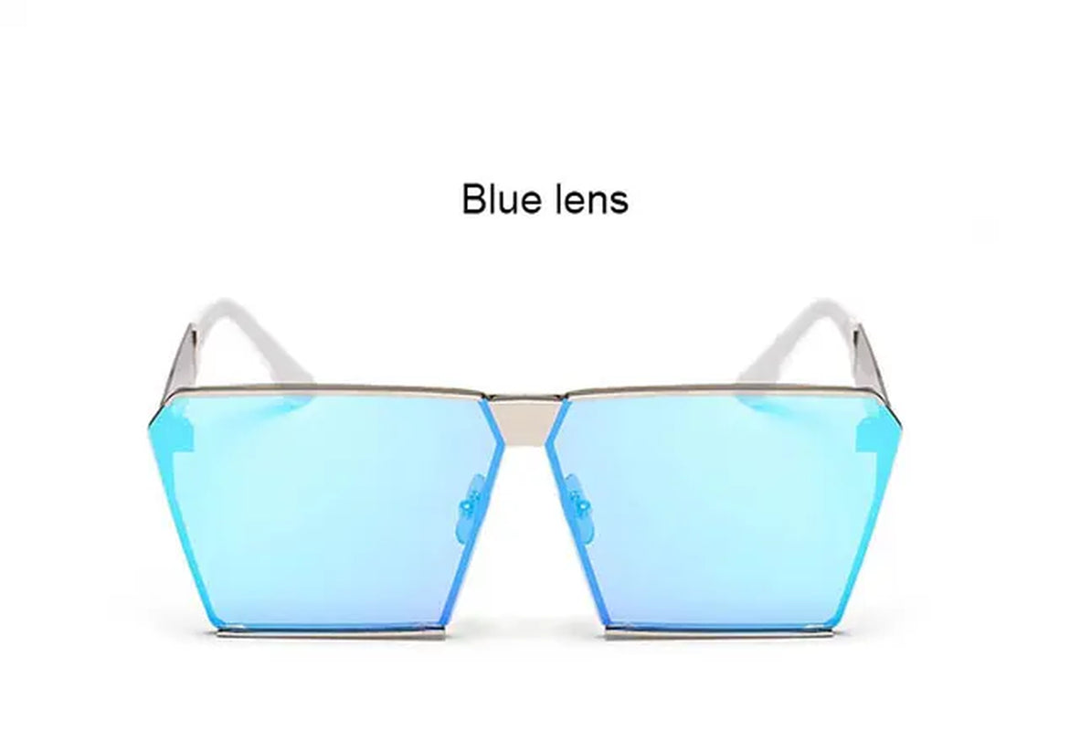 2023 Oversized Sunglasses Brand Designer Transparent Lens Metal Big Frame Sun Glasses Men Women Clear Fashion Square Eyewear