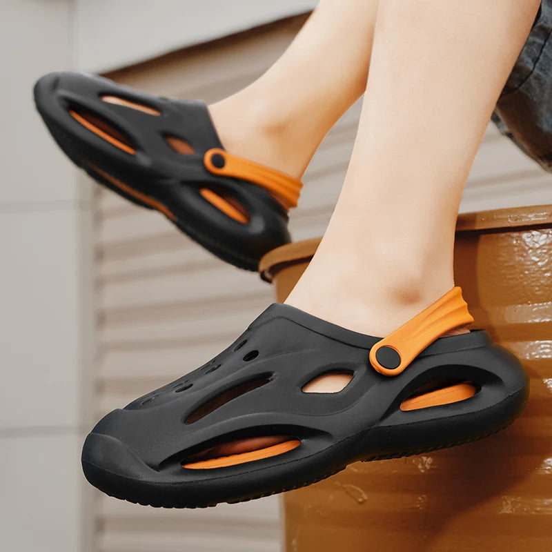 Men'S and Women'S Sandals Summer Breathable Crocs Outdoor Casual Beach Shoes Waterproof Non-Slip Soft-Soled Slippers