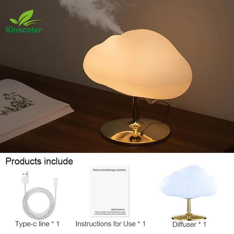 Cloud Air Humidifier Aromatherapy Fragrance Essential Oil Diffuser Warm Colors Night Light Mode