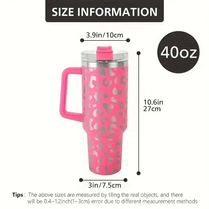 40Oz Mug Water Bottle Insulated Tumbler with Handle Lid Straw Large Capacity Stainless Steel Coffee Cup Outdoor Car Vacuum Flask