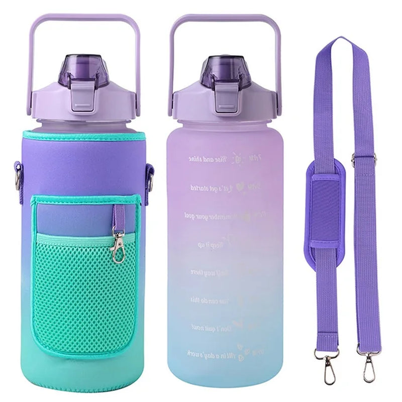 1PC Sport Water Bottle Bag Half Gallon 64 OZ Insulated Mug Holder with Shoulder Strap Phone Pocket for Men Women Jug for Fitness