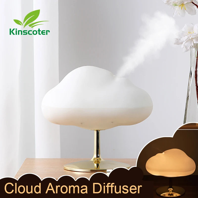 Cloud Air Humidifier Aromatherapy Fragrance Essential Oil Diffuser Warm Colors Night Light Mode