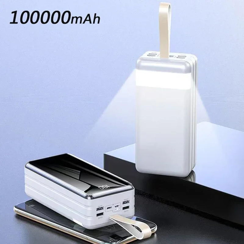 100000Mah Power Bank Large Capacity Fast Charging Mobile Power Supply Mobile Phone Accessories Backup Power Supply Free Shipping