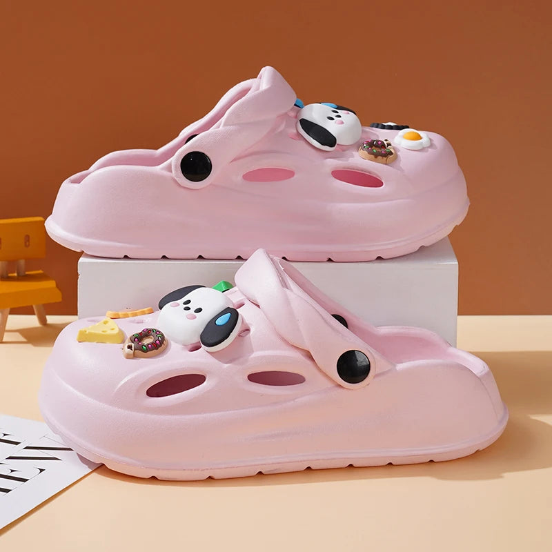 Summer Non-Slip 2024 New Slippers Female Baotou Cartoon Sports outside Wearing Male Soft Soled Sandals Children'S Crocs