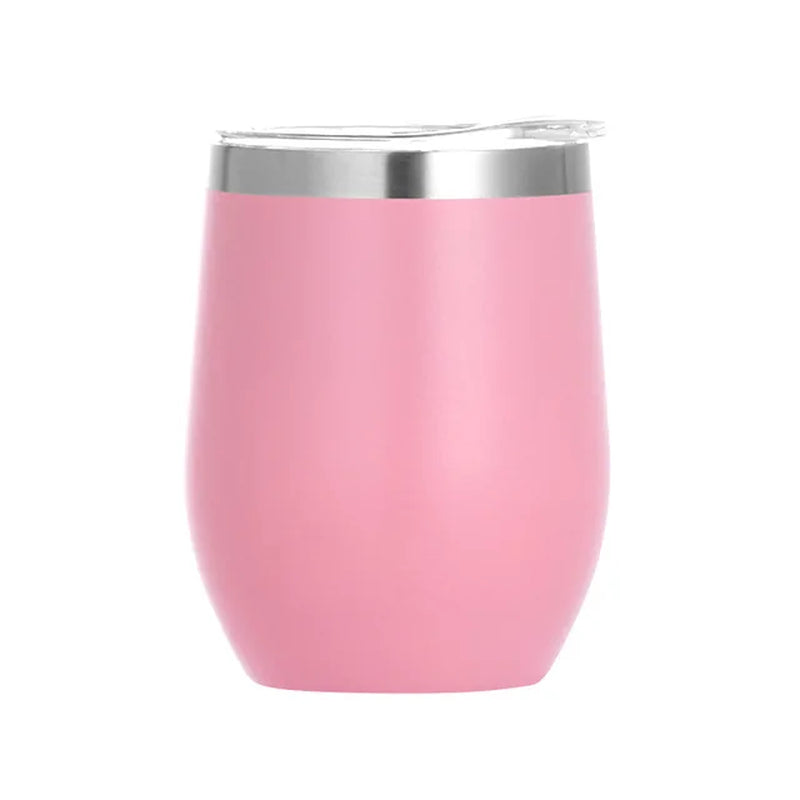 12Oz Eggshell Cup Double-Layer Stainless Steel Insulated Cup Vacuum Red Wine Egg Cup Coffee Tumbler with Lid