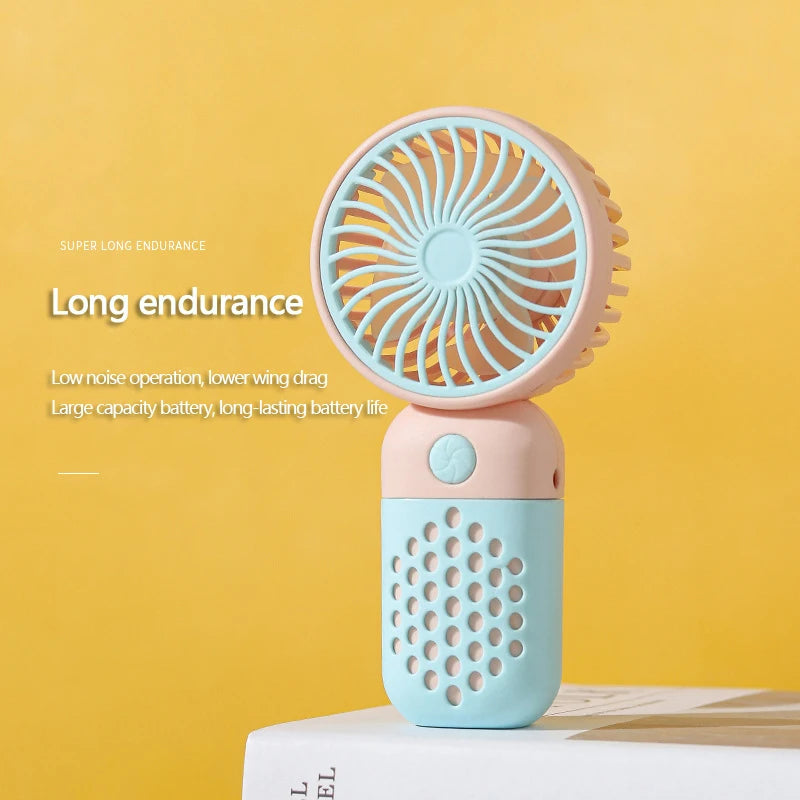 Handheld Mini Fan USB Rechargeable Portable Mute Small Electric Fan Student Dormitory Outdoor Travel Cooling Fan