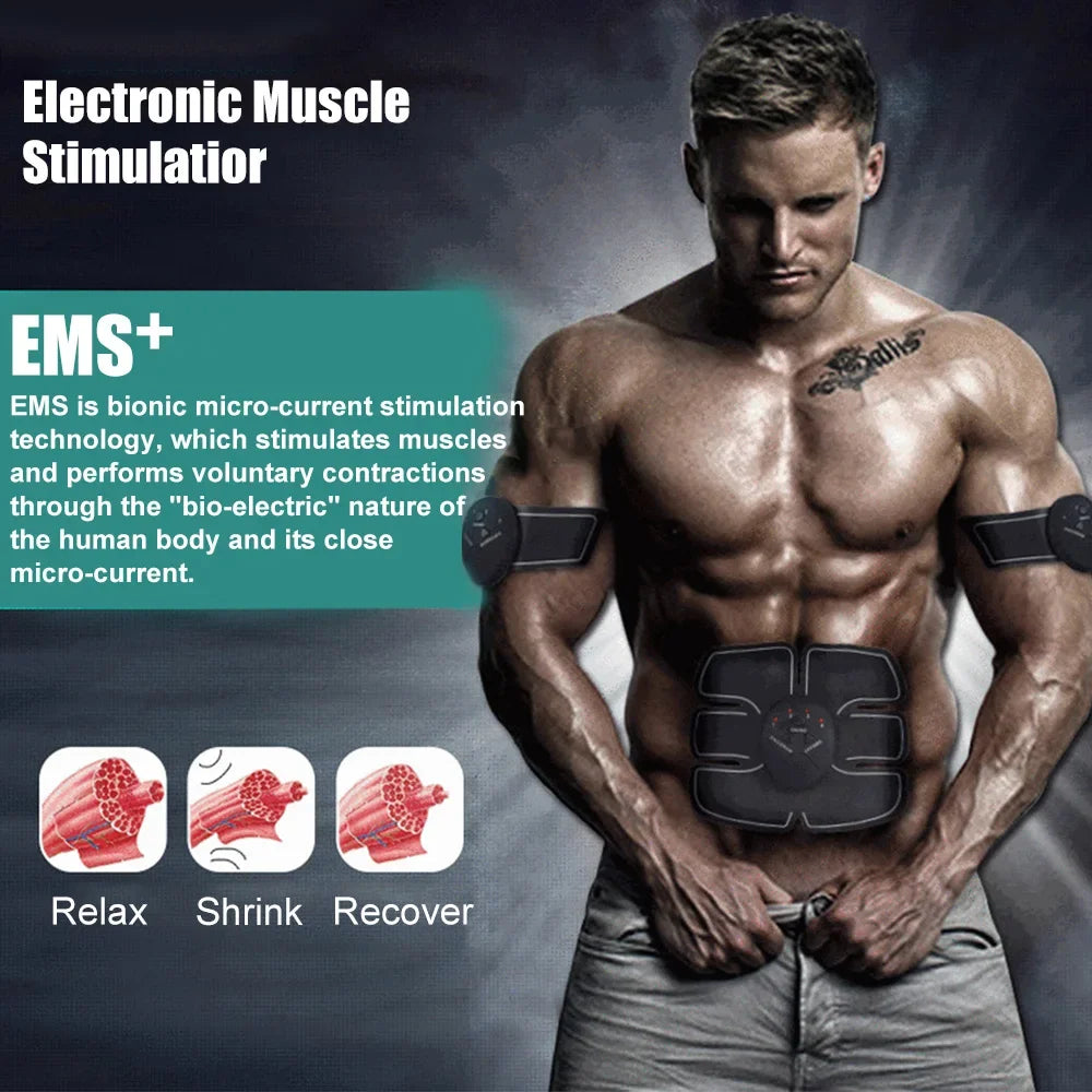 Electric EMS Muscle Stimulator Wireless Buttocks Trainer Abdominal ABS Stimulator Fitness Body Slimming Massager Sculpt Machine