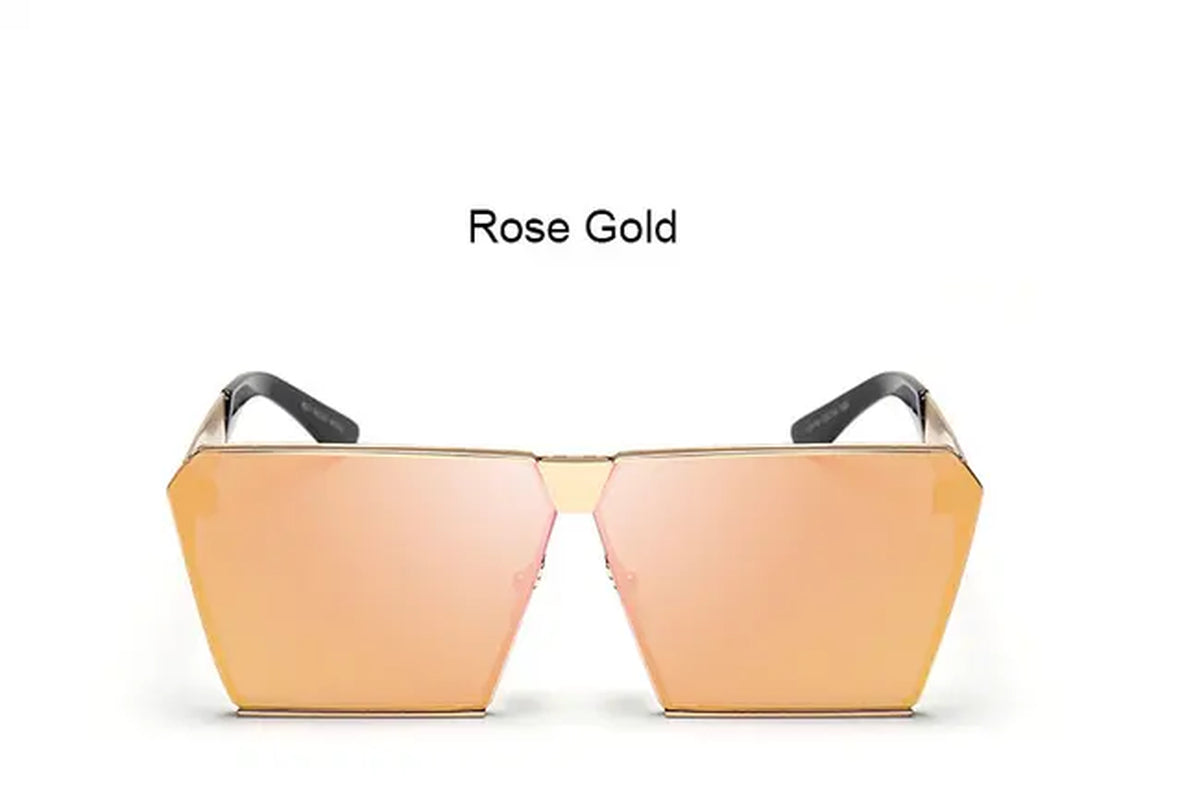 2023 Oversized Sunglasses Brand Designer Transparent Lens Metal Big Frame Sun Glasses Men Women Clear Fashion Square Eyewear