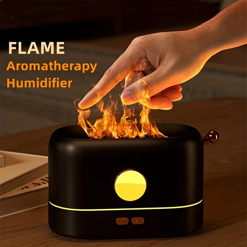 Portable Cool Mist Usb Led 3D Change Colors Fire Flame Aroma Essential Oil Diffuser Mini H2O Air Humidifier