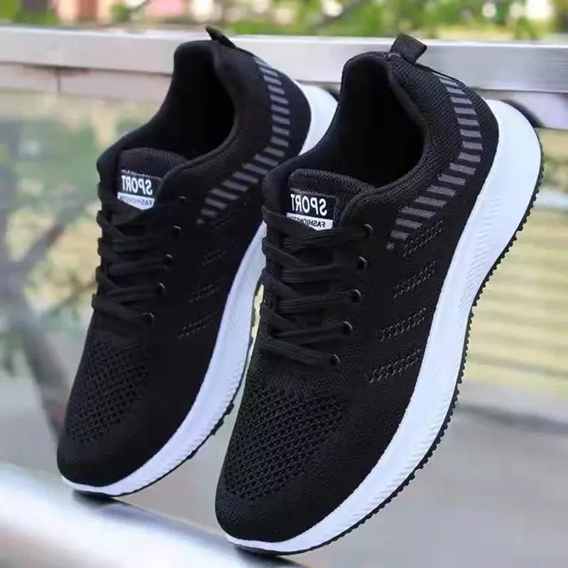 Male Lightweight Knitting Breathable Thick Soft Bottom Shoes 2023 Summer Mens Lace up Tennis Shoes Casual Flats Sneakers Shoe