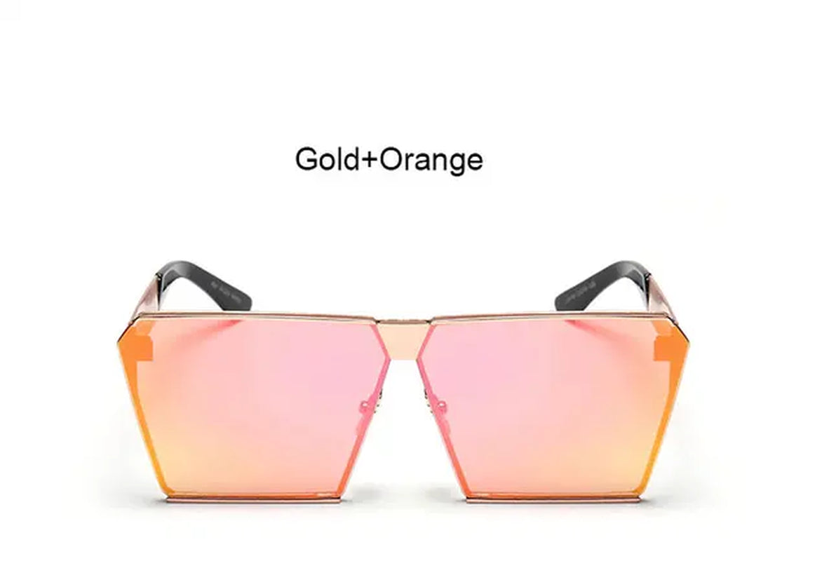 2023 Oversized Sunglasses Brand Designer Transparent Lens Metal Big Frame Sun Glasses Men Women Clear Fashion Square Eyewear