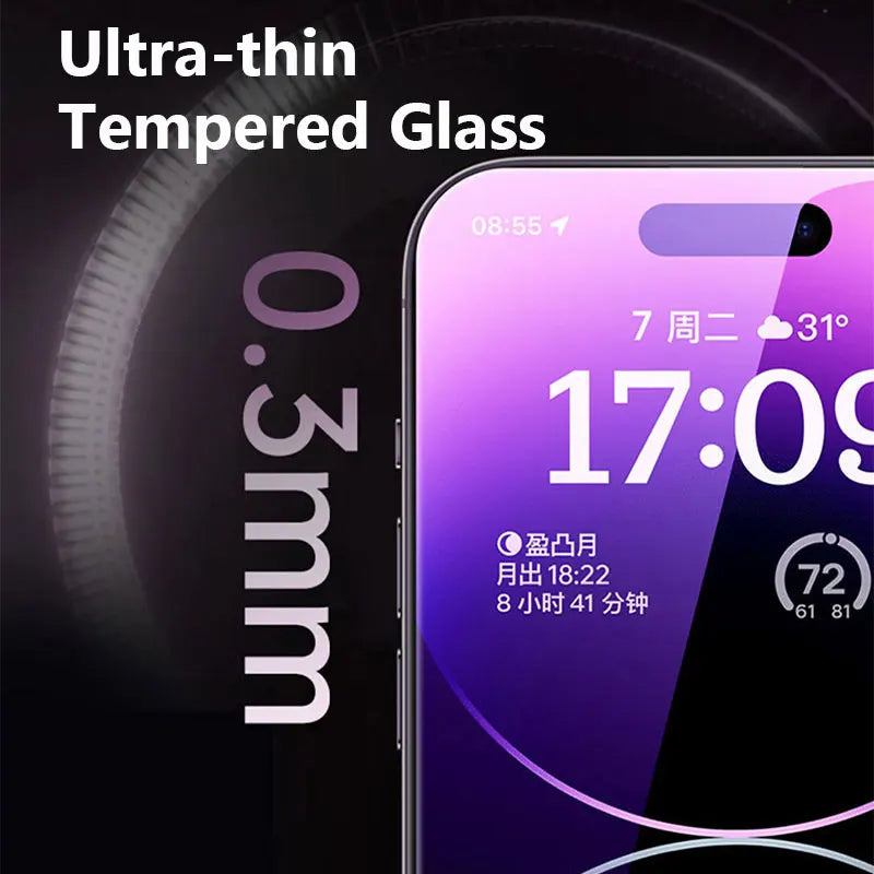 3Pcs Tempered Glass for  14 13 12 11 Pro Max Screen Protector for  7 8 15 plus 12Mini 13Mini SE X XS XR 14Pro Glass